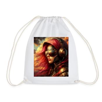 Steampunk Aviator - Drawstring Bag - white - Front