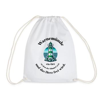 Warnemünde lighthouse ideal for Baltic Sea lovers. - Drawstring Bag - white - Front