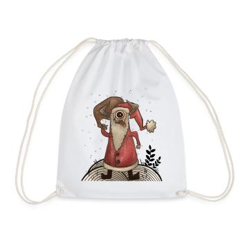 Funny Santa Claus Monster - Drawstring Bag - white - Front