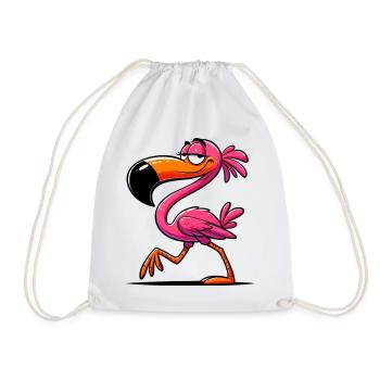 Flamingo - Turnbeutel - Weiß - Vorne