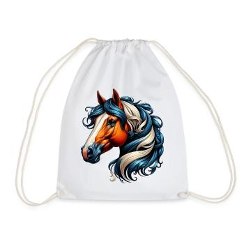 Horse - Drawstring Bag - white - Front