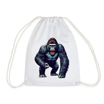 Gorilla - Drawstring Bag - white - Front
