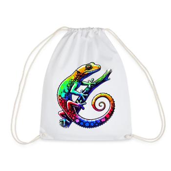 Gecko - Drawstring Bag - white - Front