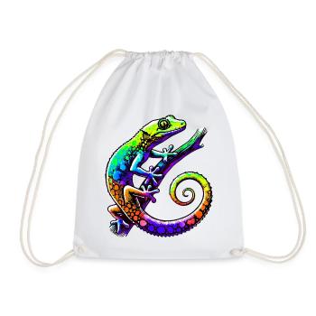 Gecko - Turnbeutel - Weiß - Vorne