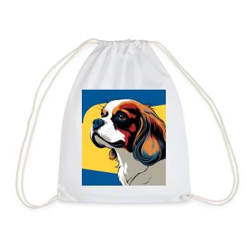 Chien cavalier king charles stylisé pop art - Sac de sport léger - blanc - Devant