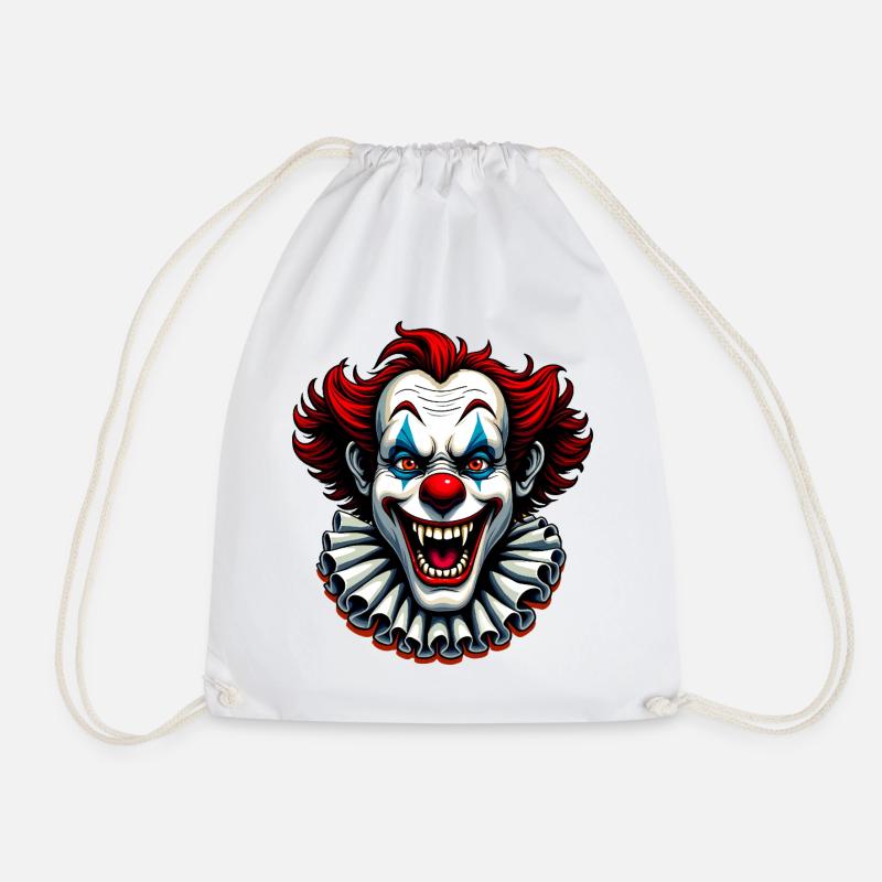 Crazy Clown - Drawstring Bag - white