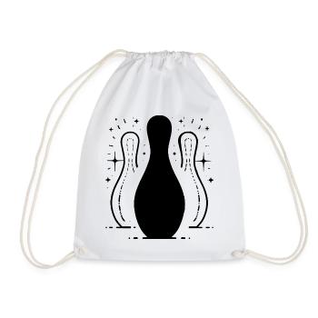 Bowling Sketch - Drawstring Bag - white - Front