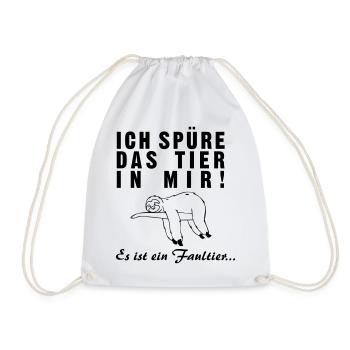 Entdecke das Tier in dir - Faultier - Turnbeutel - Weiß - Vorne
