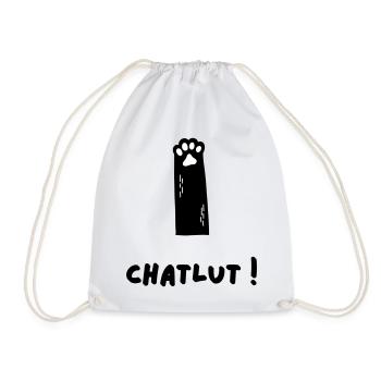 The Cat Who Says Chatlut - Drawstring Bag - white - Front