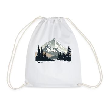 The Alps Mountains in Forest Nature - Drawstring Bag - white - Front