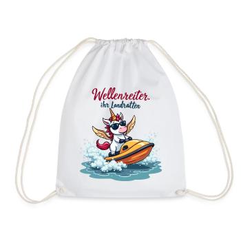 Surfeur Licorne - Sac de sport léger - blanc - Devant