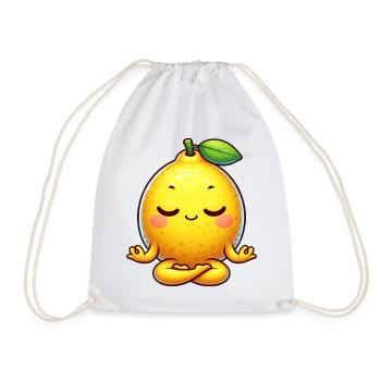 Dessin animé mignon Citron Yoga Relaxation Chill Relax - Sac de sport léger - blanc - Devant