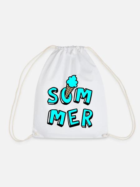 Sommer Eis Waffel Comicstyle Fun Lebensfreude Fan - Turnbeutel - Weiß