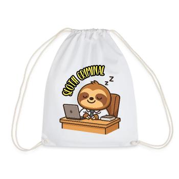 SLOTH CRIMINAL - Humour Paresseux animal Kawaii - Sac de sport léger - blanc - Devant