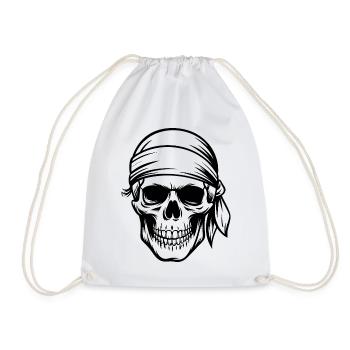 Crâne de pirate - Sac de sport léger - blanc - Devant