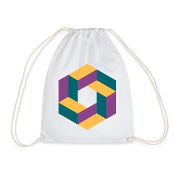 Abstrakte geometrische Kontur in Pastellfarben - Turnbeutel - Weiß - Vorne