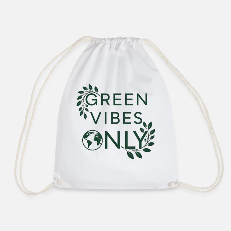 Eco Friendly Green Vibes Only Earth Love - Turnbeutel - Weiß