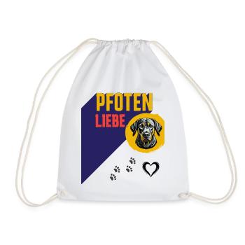 Paws Love Dog Illustration - Drawstring Bag - white - Front