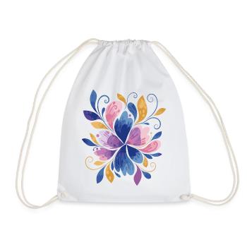 Elegantes Schmetterlings-Blumendesign - Turnbeutel - Weiß - Vorne