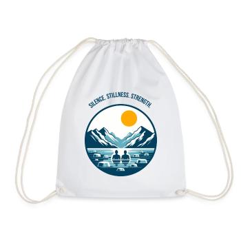 Eisbaden im Bergsee in den Alpen Wintersport Logo - Drawstring Bag - white - Front