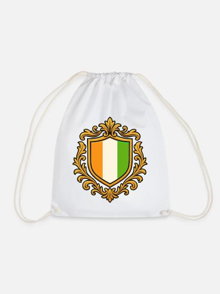 Ornamentiertes Irlandwappen - Turnbeutel - Weiß