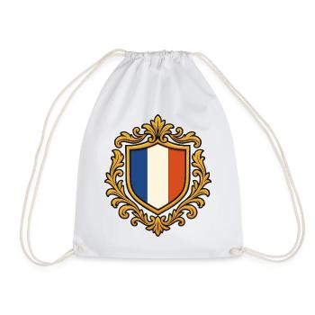French coat of arms in baroque frame - Drawstring Bag - white - Front