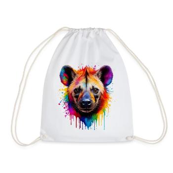 Rainbow Dog Portrait - Drawstring Bag - white - Front