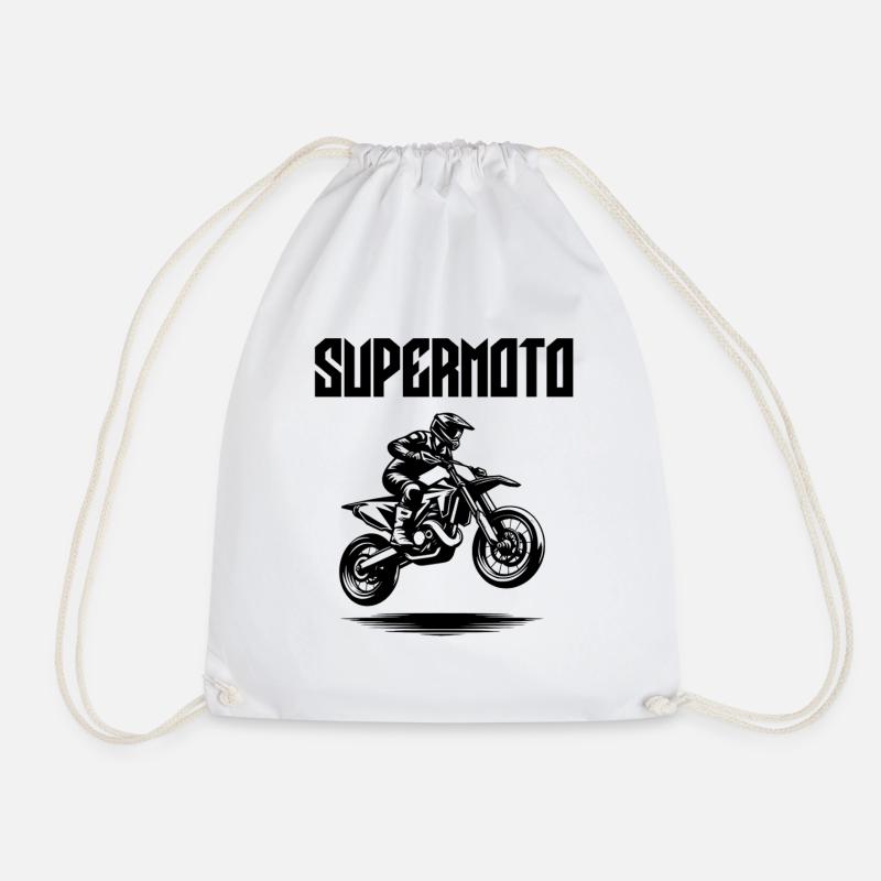 Supermoto Design - Drawstring Bag - white