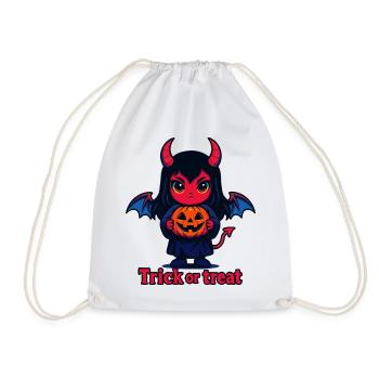 Trick or Treat – Cute Devil - Drawstring Bag - white - Front