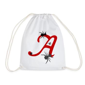 Letter A Initial - Drawstring Bag - white - Front