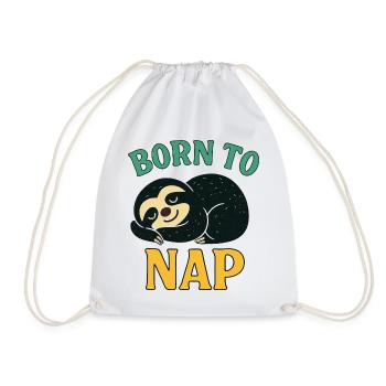 Born to Nap Faultier - Turnbeutel - Weiß - Vorne