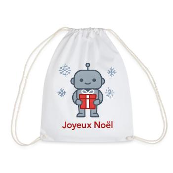 Robot de Noël au Cadeau Rouge - Sac de sport léger - blanc - Devant