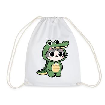 Chat crocodile Kawaii - Sac de sport léger - blanc - Devant