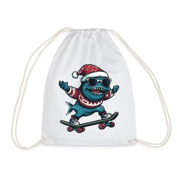 Piranha Fische Weihnachten Lustig - Turnbeutel - Weiß - Vorne