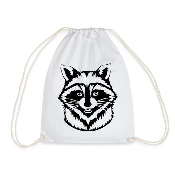 Waschbär - Turnbeutel - Weiß - Vorne