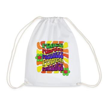 Paix Objectif Progrès Puissance Patience Rétro Design - Sac de sport léger - blanc - Devant