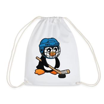 drôle pingouin joueur de hockey bande dessinée hockey sur glace - Sac de sport léger - blanc - Devant