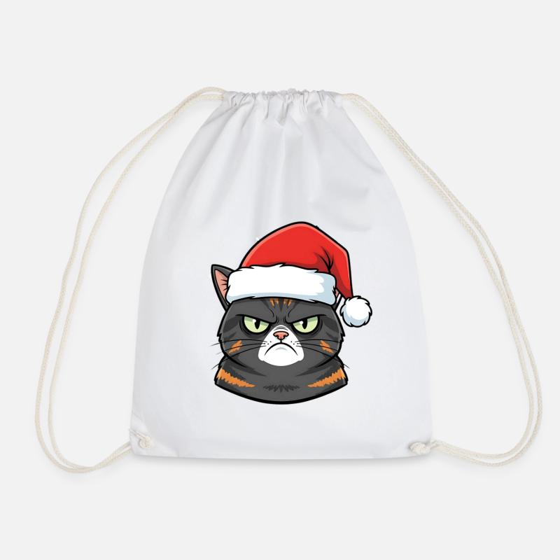 Grimmiger Weihnachtskater anti weihnachts katze - Turnbeutel - Weiß