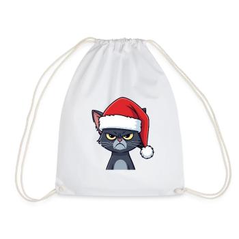 Genervte Santa Katze Xmas Stimmung - Turnbeutel - Weiß - Vorne