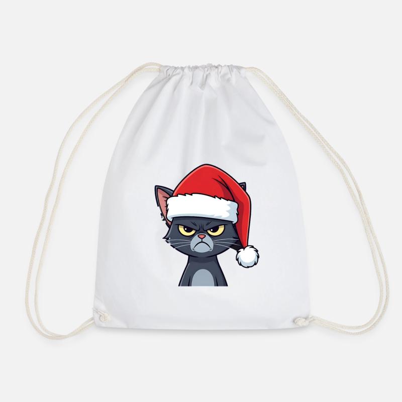 Genervte Santa Katze Xmas Stimmung - Turnbeutel - Weiß