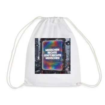 Human rights instead of right-wing people Future Design - Drawstring Bag - white - Front