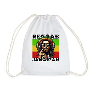 Œuvres d’art style reggae jamaïcain à l’ambiance rastafari - Sac de sport léger - blanc - Devant