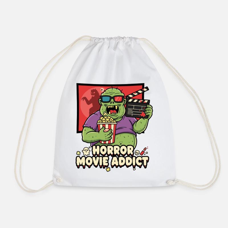 Accro au popcorn du cinéma zombie - Sac de sport léger - blanc