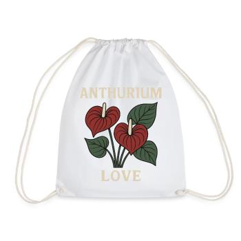 Anthurium Love - Drawstring Bag - white - Front