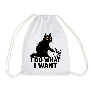 Je fais ce que je veux – Art drôle de café Black Cat - Sac de sport léger - blanc - Devant