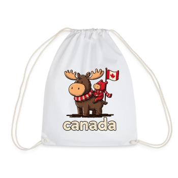 Canada mosses with a small companion - Drawstring Bag - white - Front