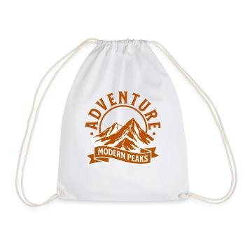 Modern Mountain Adventure Peaks - Drawstring Bag - white - Front