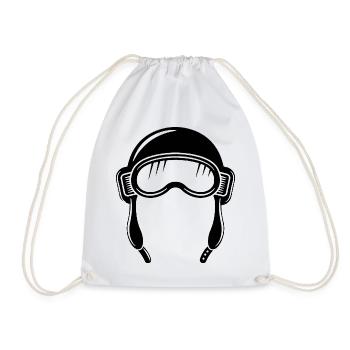 Aviator hood - Drawstring Bag - white - Front