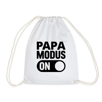 Papa Modus ON – Alltagsshirt für Väter - Turnbeutel - Weiß - Vorne