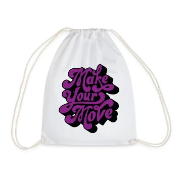 Make Your Move Retro - Drawstring Bag - white - Front